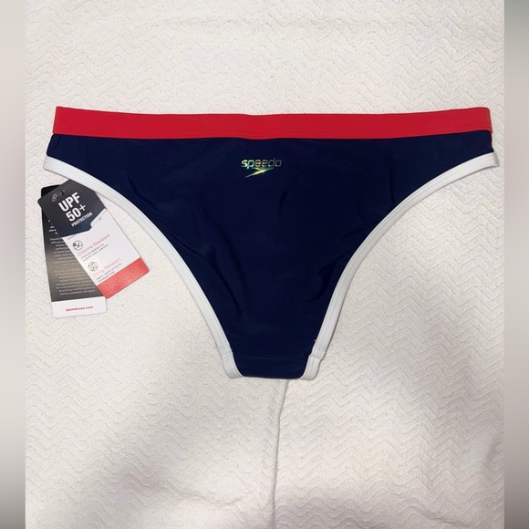 NWT Speedo Navy and Red Bikini Bottom SIZE XS - Picture 2 of 7